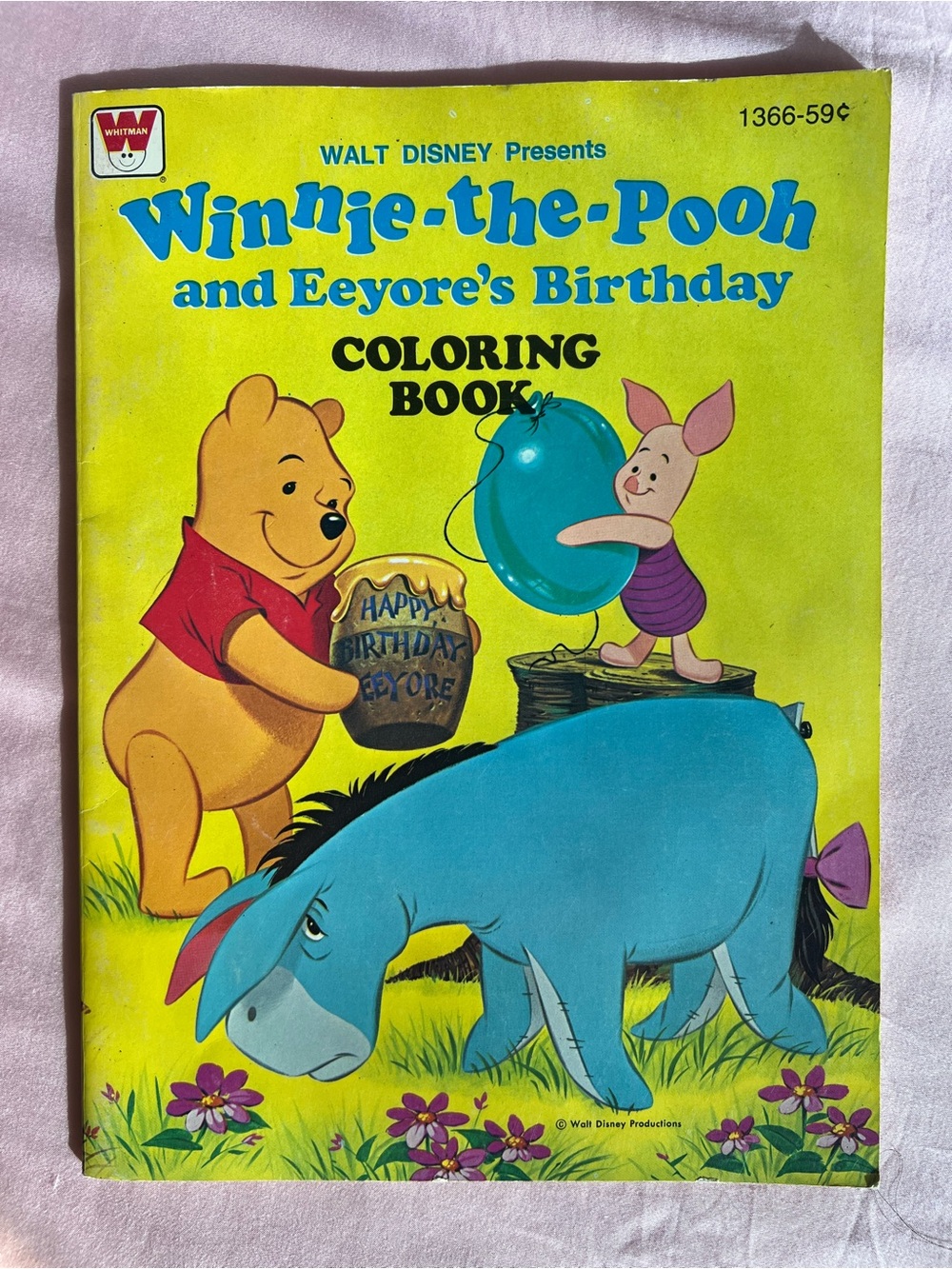 Vintage 70s Disney Winnie-the-Pooh and Eeyore's Birthday Coloring Book (Unused)